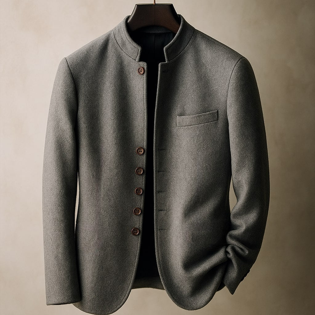 DELAUNAY | Veste en Laine avec Col Droit