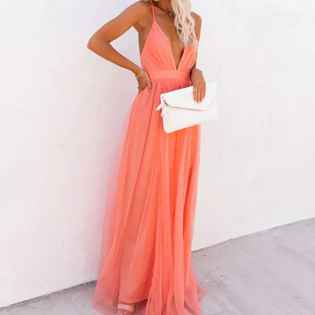 DELAUNAY | Robe Maxi Lumière Corail