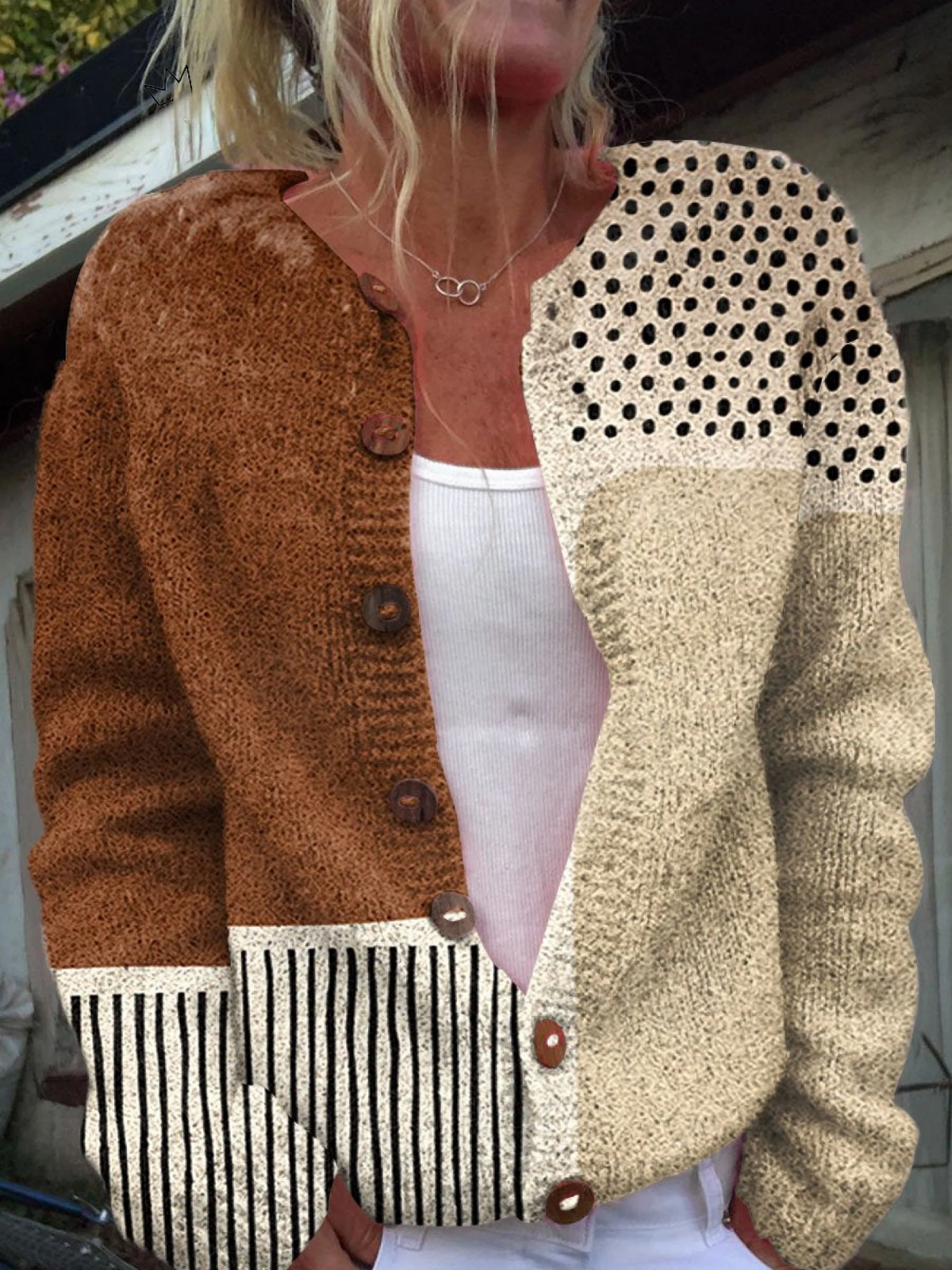 DELAUNAY | Cardigan Colorblock Terracotta Catherine