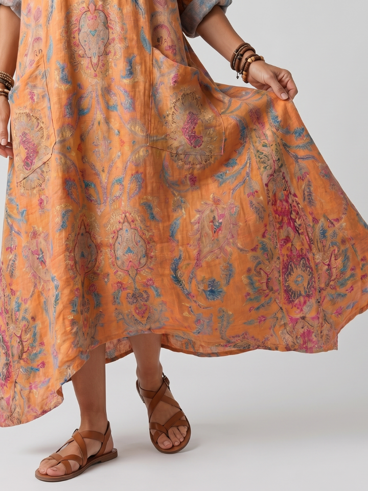 Delaunay | Robe Midi Imprimée à Poches Sophie