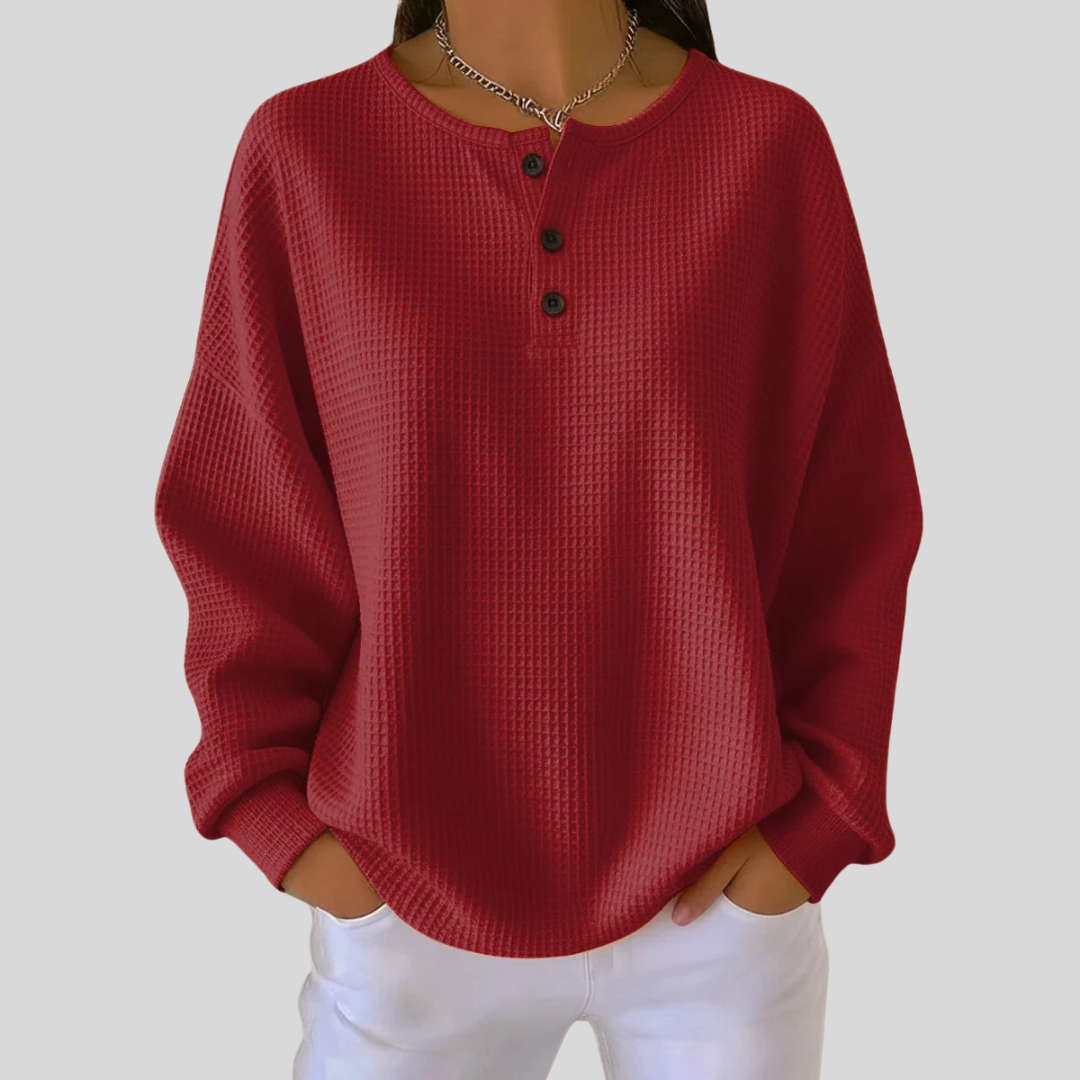 Nessa™ | Sweat-shirt décontracté à col Henley