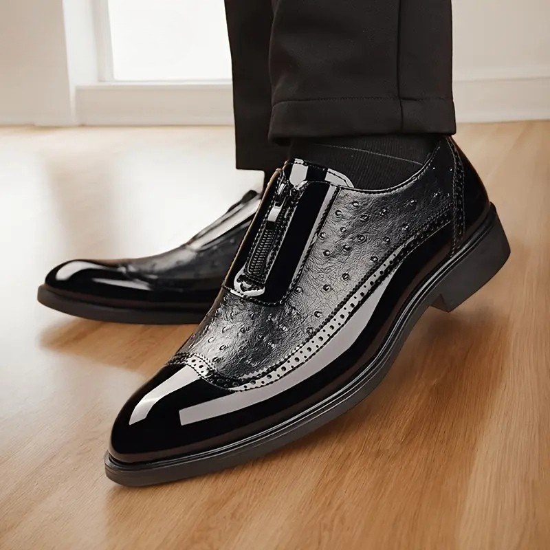 Chaussures Oxford en cuir d'autruche