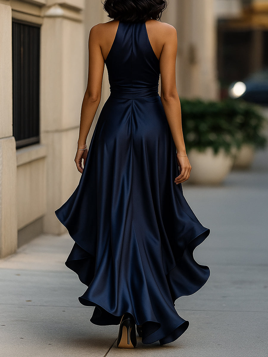 DELAUNAY | Robe en Satin Drapée à la Taille