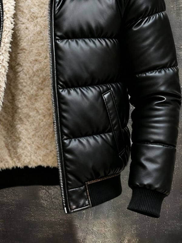 Konstantin | Doudoune homme pour l'hiver en similicuir matelassé