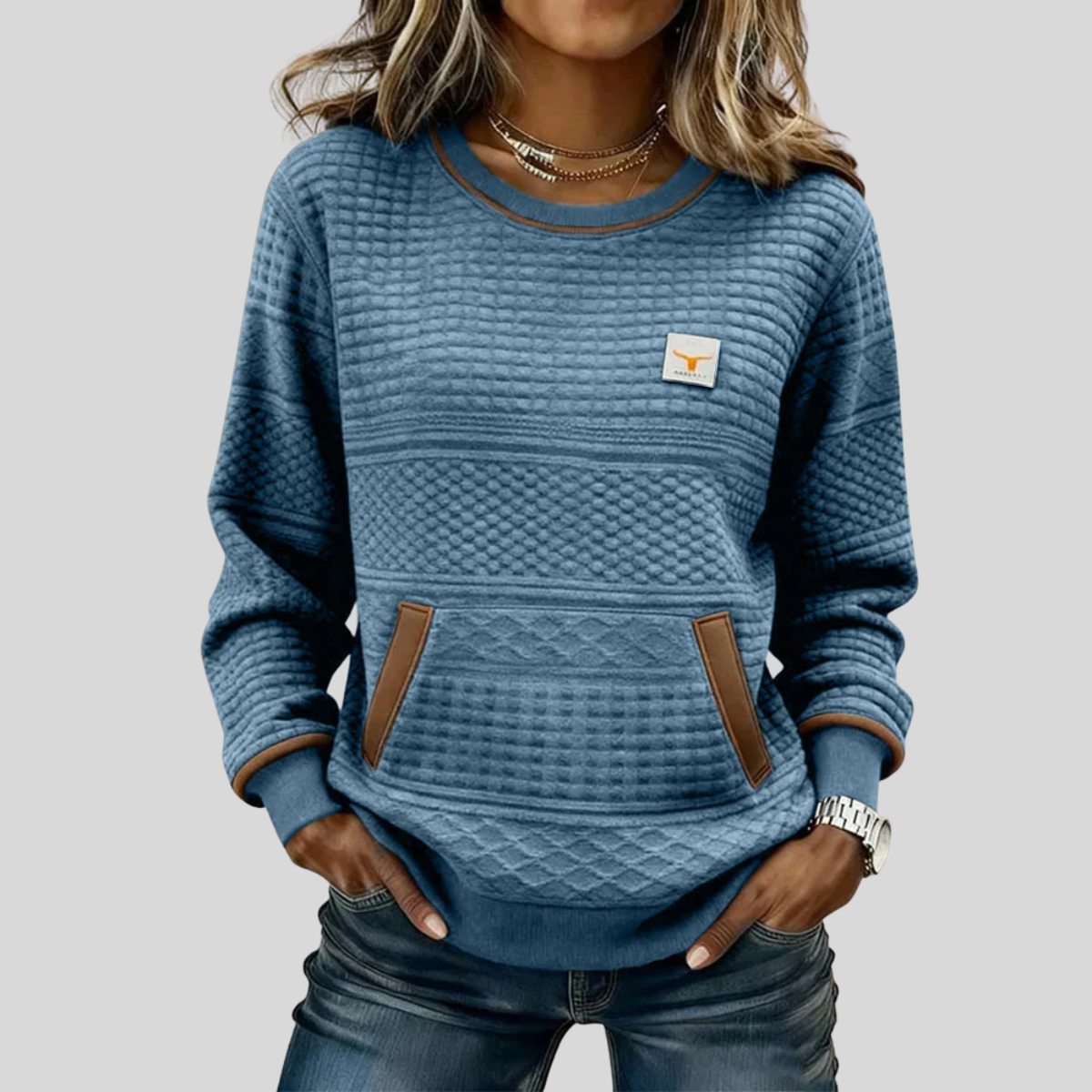 Noelle™ | Sweat col rond colorblock