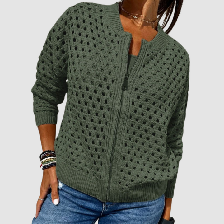 Delaunay | Veste Zippée en Maille Ajourée Charlotte