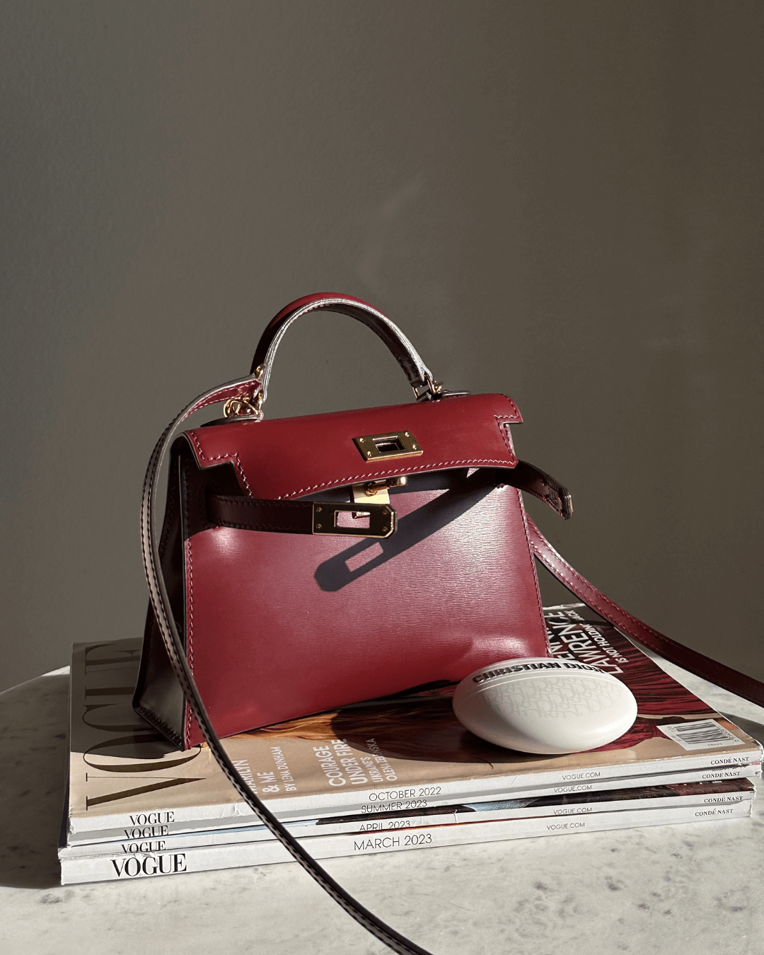 DELAUNAY | Mini Sac en Cuir Bordeaux Élégant
