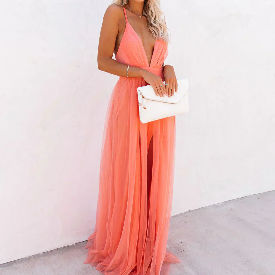 DELAUNAY | Robe Maxi Lumière Corail