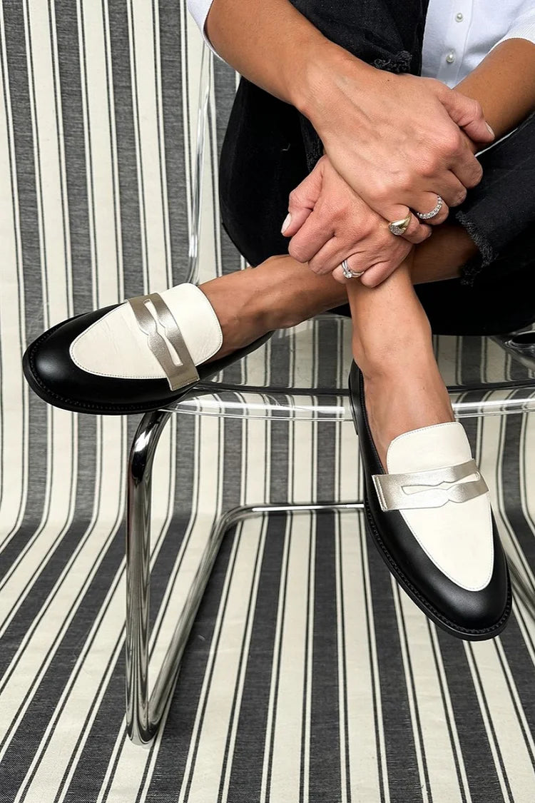Giulia | Mocassins confortables en noir et blanc