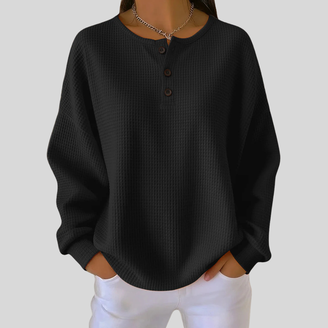 Nessa™ | Sweat-shirt décontracté à col Henley