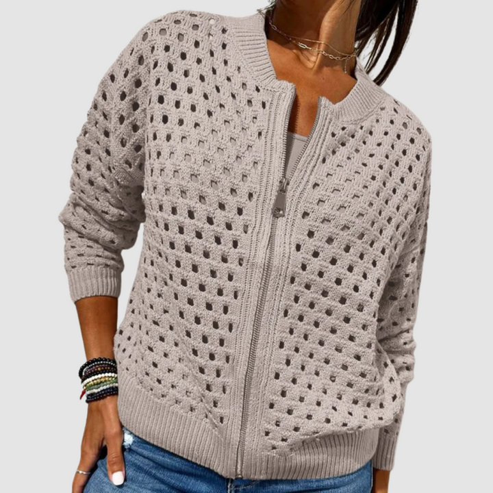 Delaunay | Veste Zippée en Maille Ajourée Charlotte