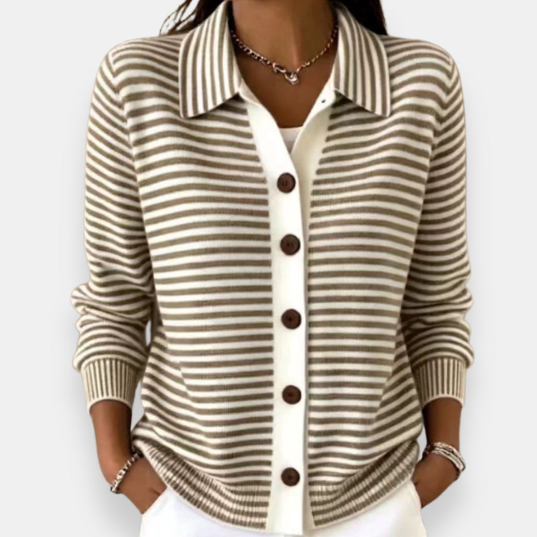 DELAUNAY | Cardigan Rayé à Boutons Camille