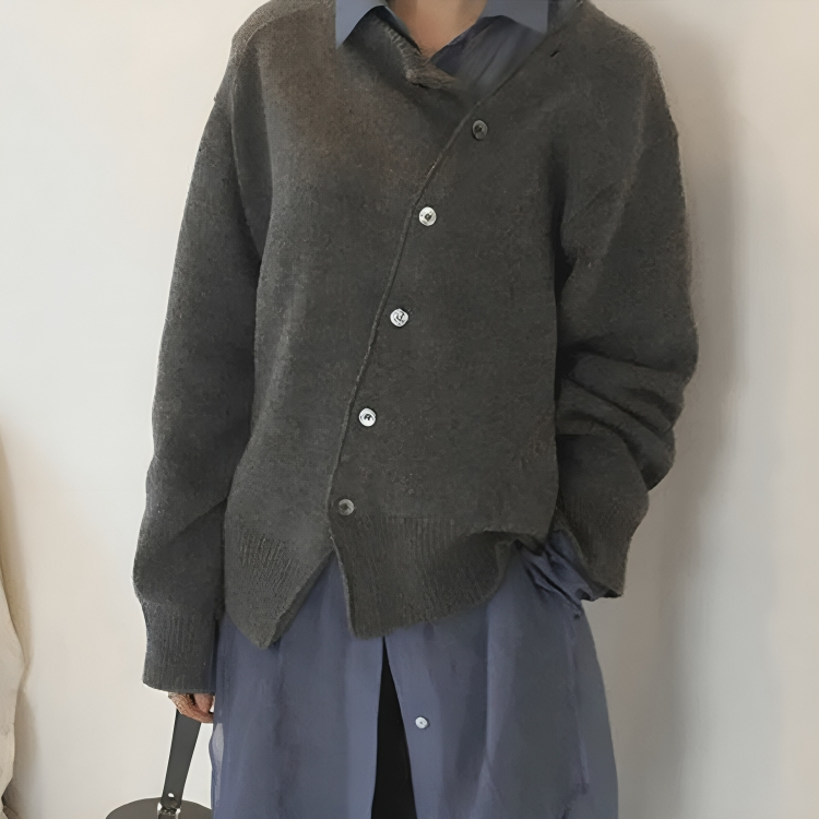 Luna | Cardigan à Boutons Asymétriques