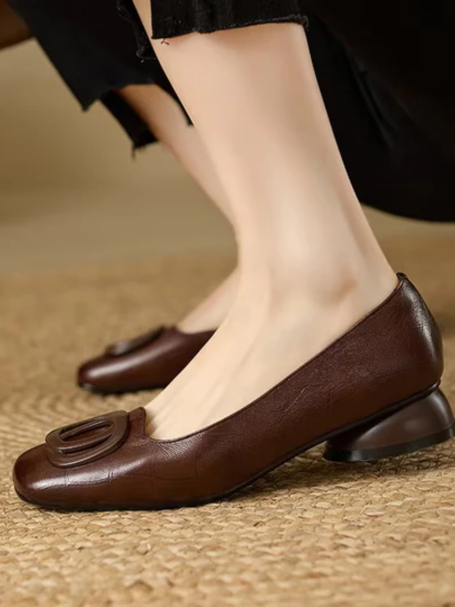 DELAUNAY | Ballerines en Cuir Bout Carré Margot
