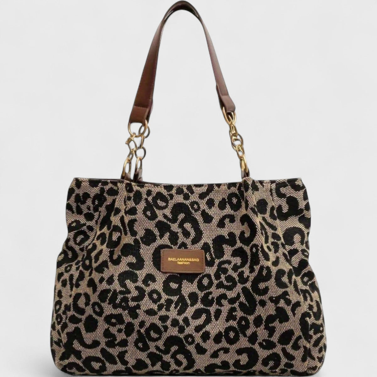 DELAUNAY | Sac Shopping en Toile Motif Léopard
