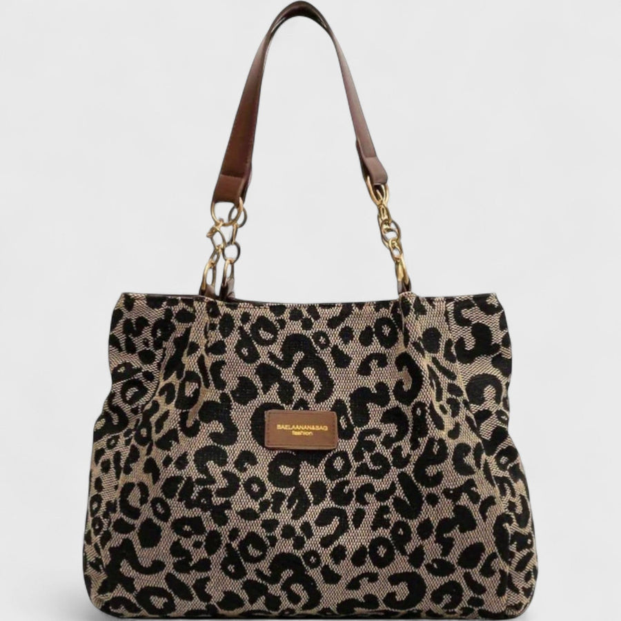 DELAUNAY | Sac Shopping en Toile Motif Léopard