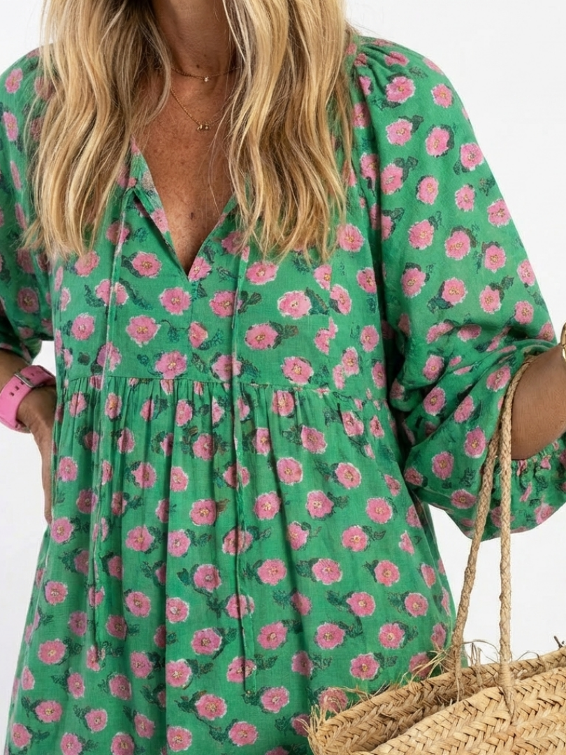 Delaunay | Robe Midi Fleurie à Volants Camille