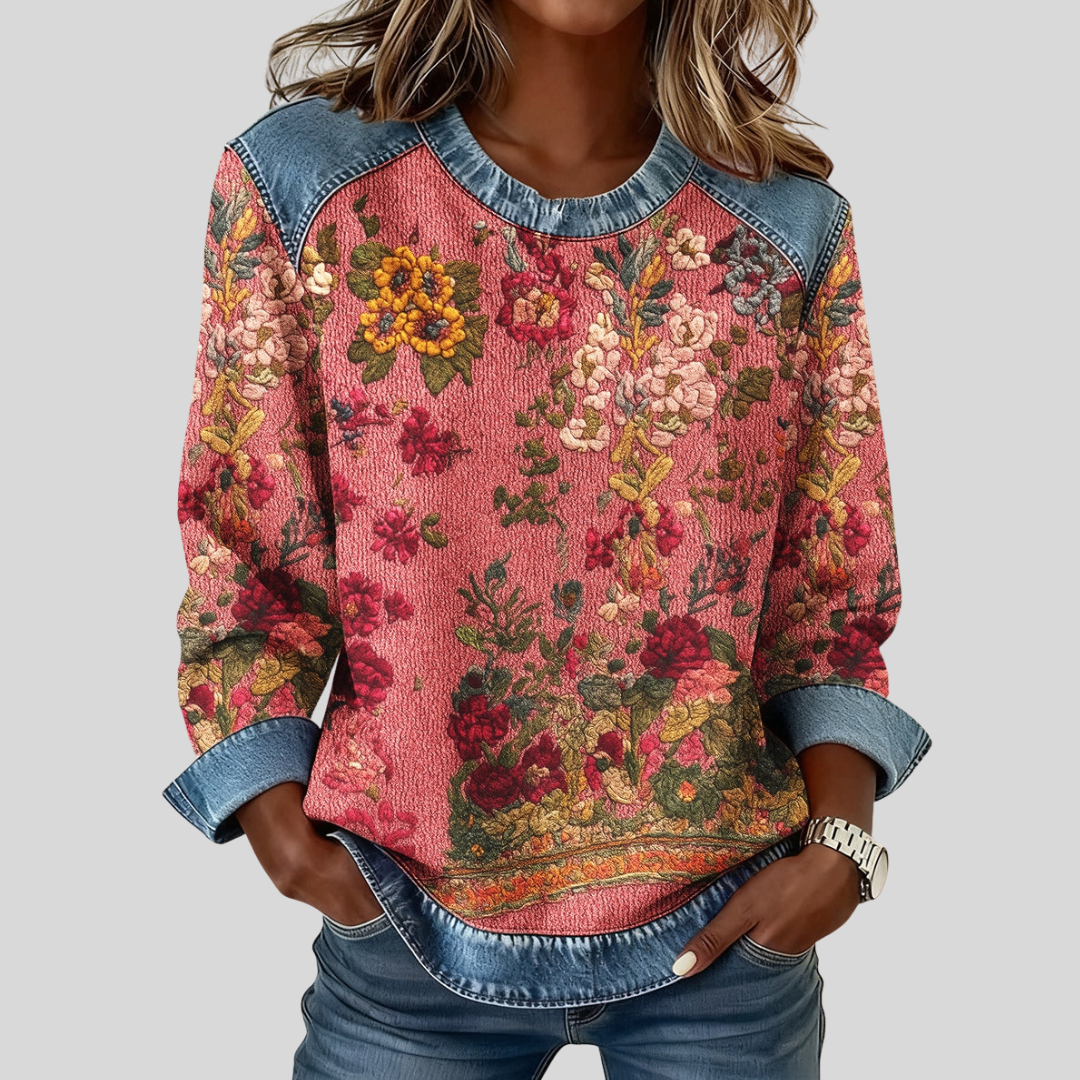 Orabelle™ | Sweat imprimé floral à finitions effet matière de qualité
