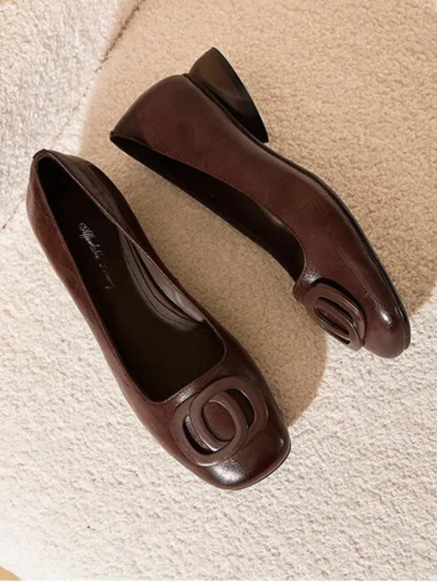 DELAUNAY | Ballerines en Cuir Bout Carré Margot