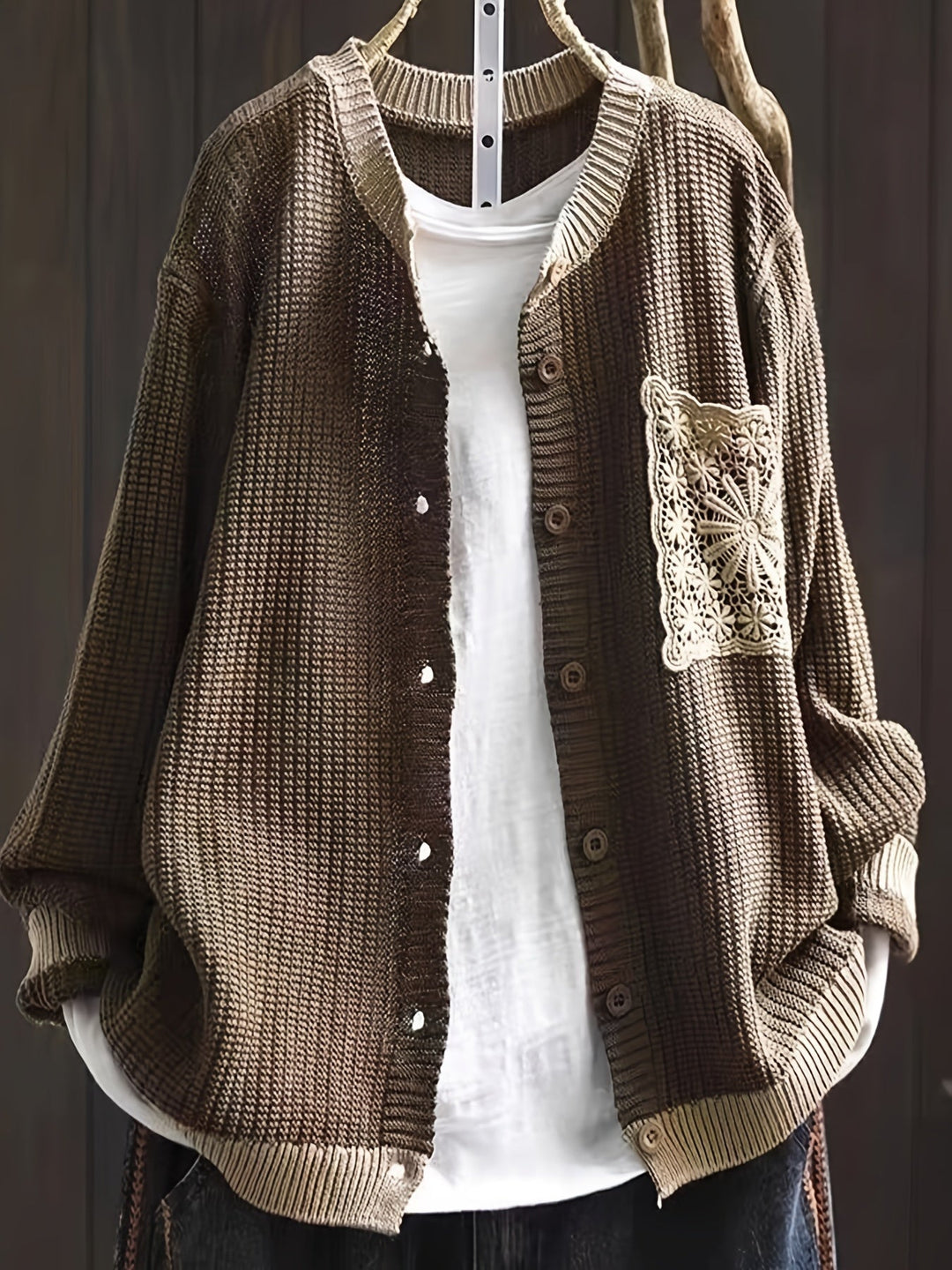 Delaunay | Cardigan Long Poche Dentelle Claire