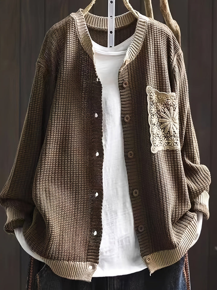 Delaunay | Cardigan Long Poche Dentelle Claire
