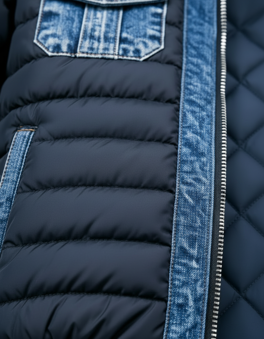 Delaunay | Veste hybride en matière texturée matelassée