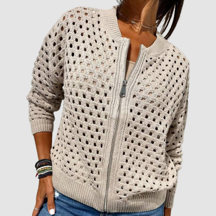 Delaunay | Veste Zippée en Maille Ajourée Charlotte