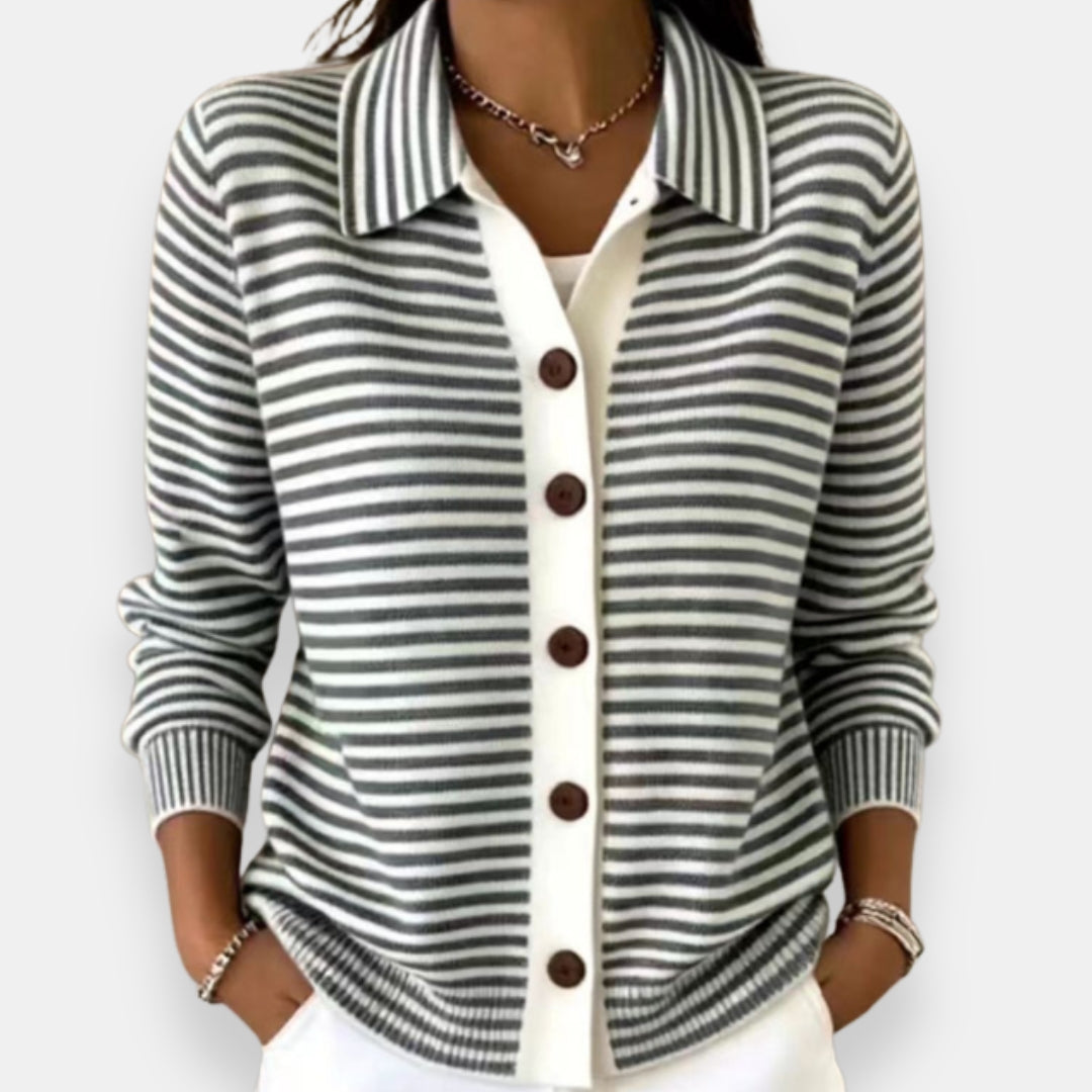 DELAUNAY | Cardigan Rayé à Boutons Camille