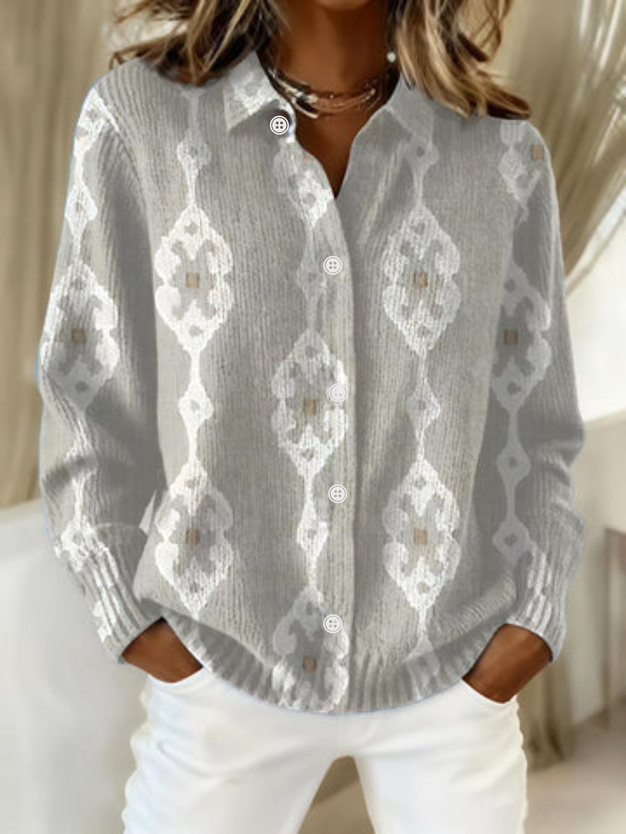 DELAUNAY | Cardigan Maille Motif Losanges Chloé