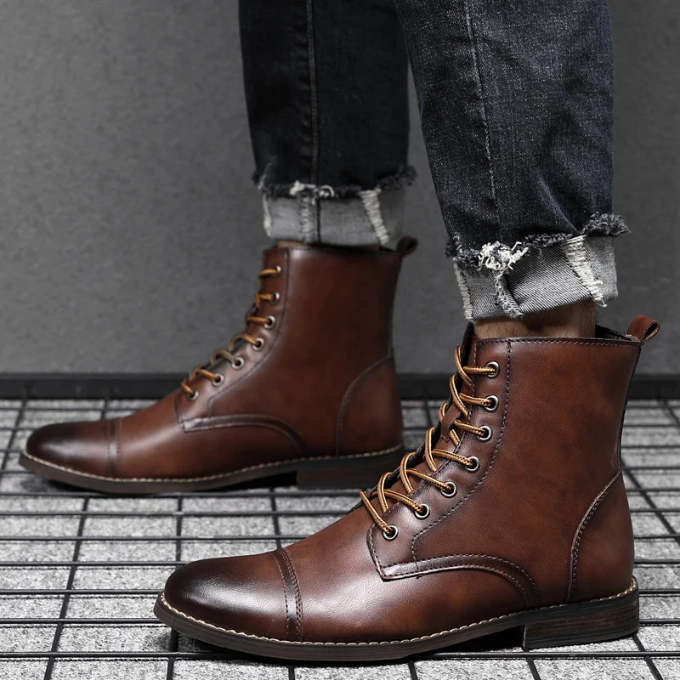 DELAUNAY | Bottes de Ville Brunies pour Homme