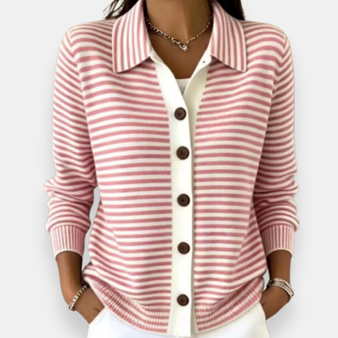 DELAUNAY | Cardigan Rayé à Boutons Camille