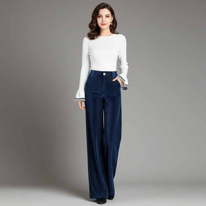 Delaunay | PANTALON EN VELOURS TRICOTÉ TAILLE HAUTE POUR FEMME