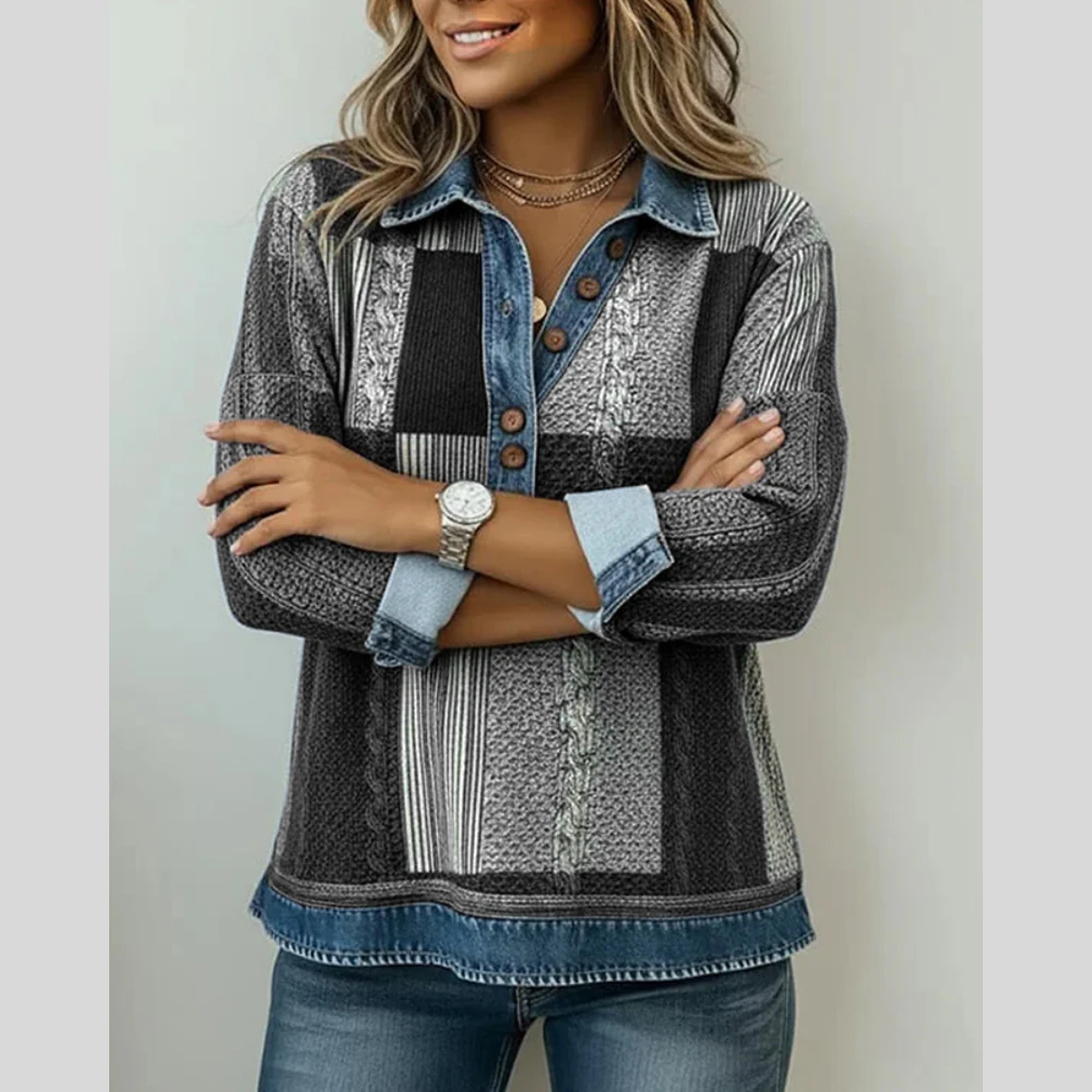 Meridell™ | Pull imprimé colorblock
