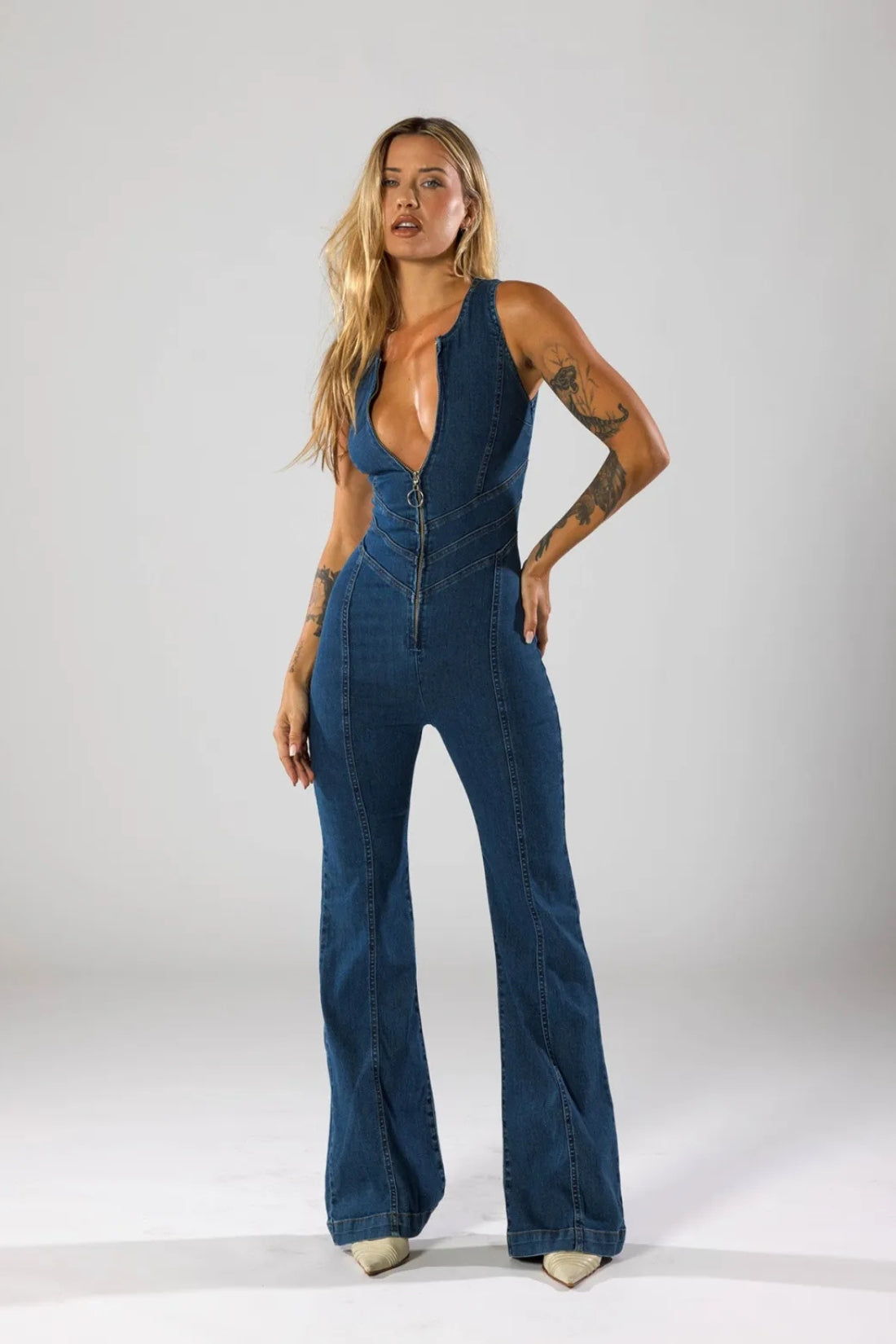 DELAUNAY | Combinaison en Denim Élégante