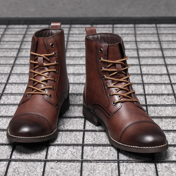 DELAUNAY | Bottes de Ville Brunies pour Homme
