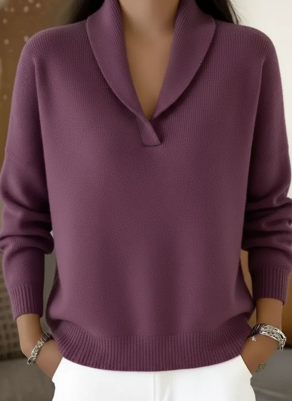 DELAUNAY | Pull Col Châle Élégant Véronique