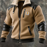 Carl | Veste matelassée pour homme avec col teddy et manches en aspect cuir