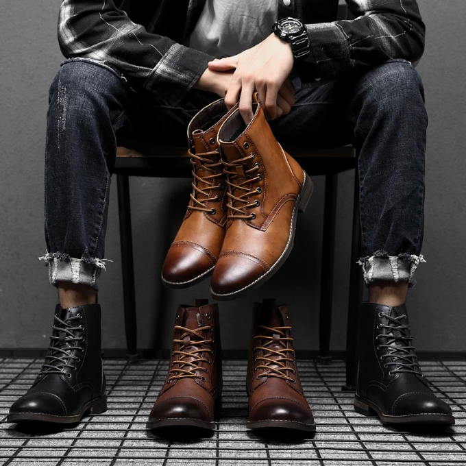 DELAUNAY | Bottes de Ville Brunies pour Homme