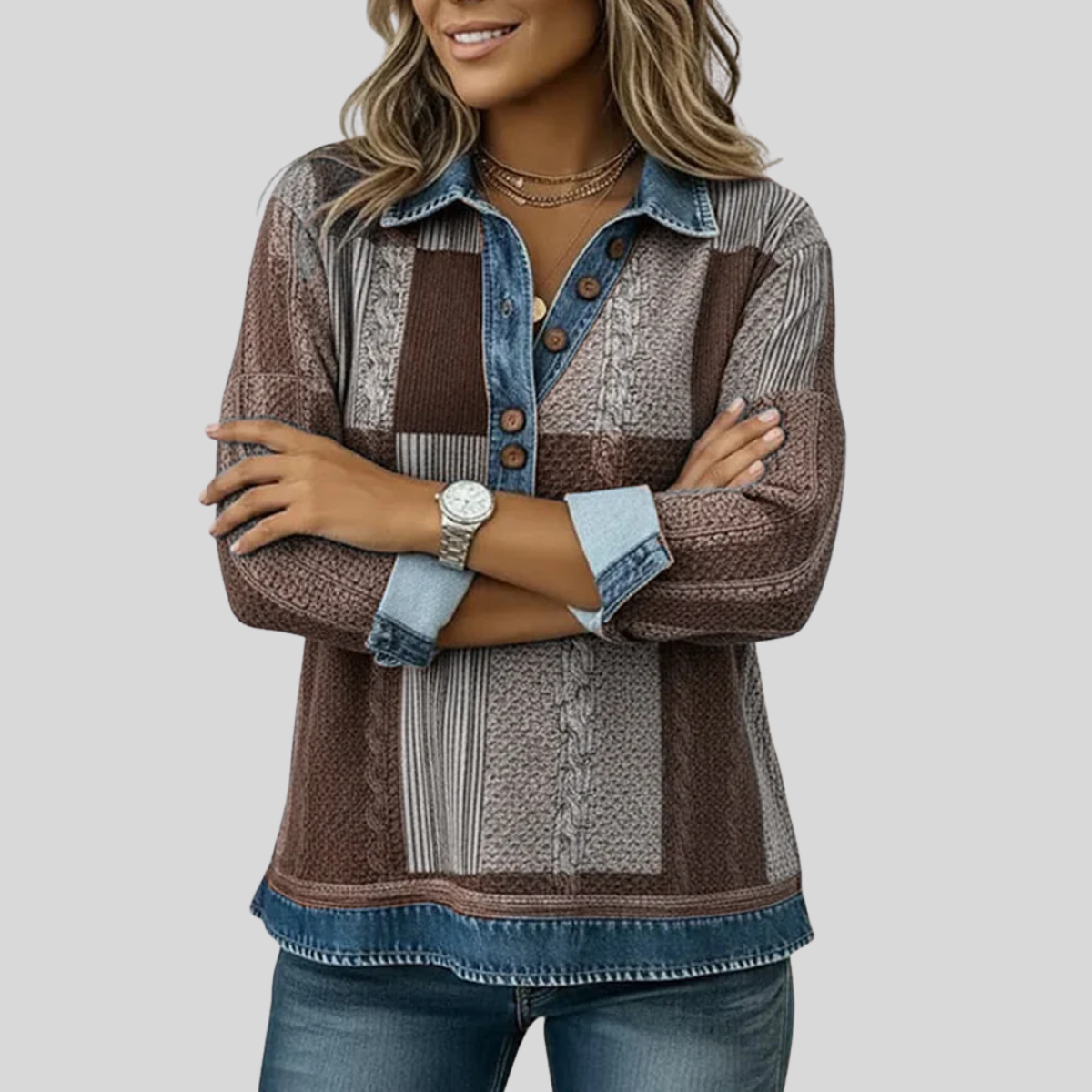 Meridell™ | Pull imprimé colorblock