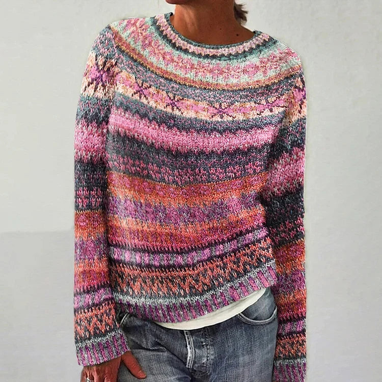 DELAUNAY | Pull Maille Chinée Rose Élina