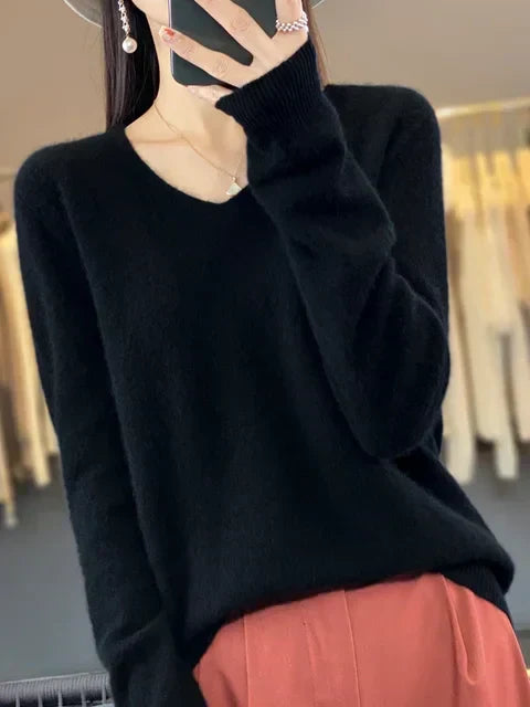 DELAUNAY | Pull Col V Maille Douce Martine