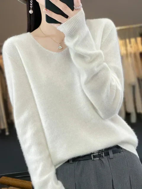 DELAUNAY | Pull Col V Maille Douce Martine