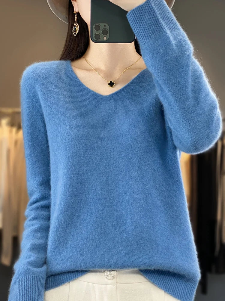 DELAUNAY | Pull Col V Maille Douce Martine