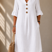DELAUNAY | Robe Boutonnée Manches Corolle Nicole