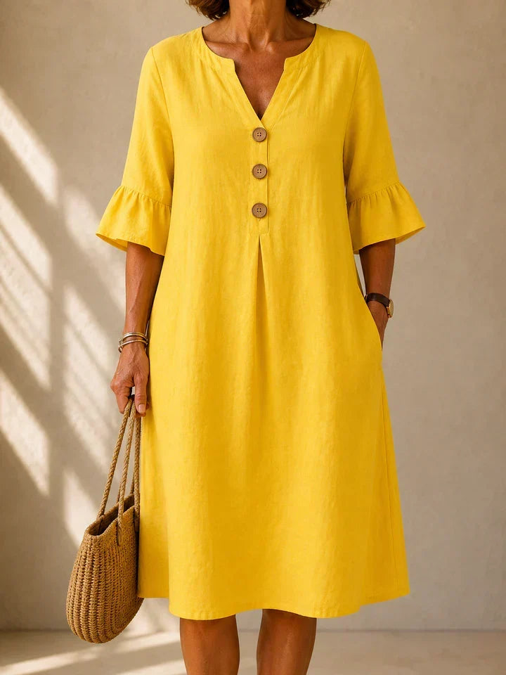 DELAUNAY | Robe Boutonnée Pli Creux Charlotte
