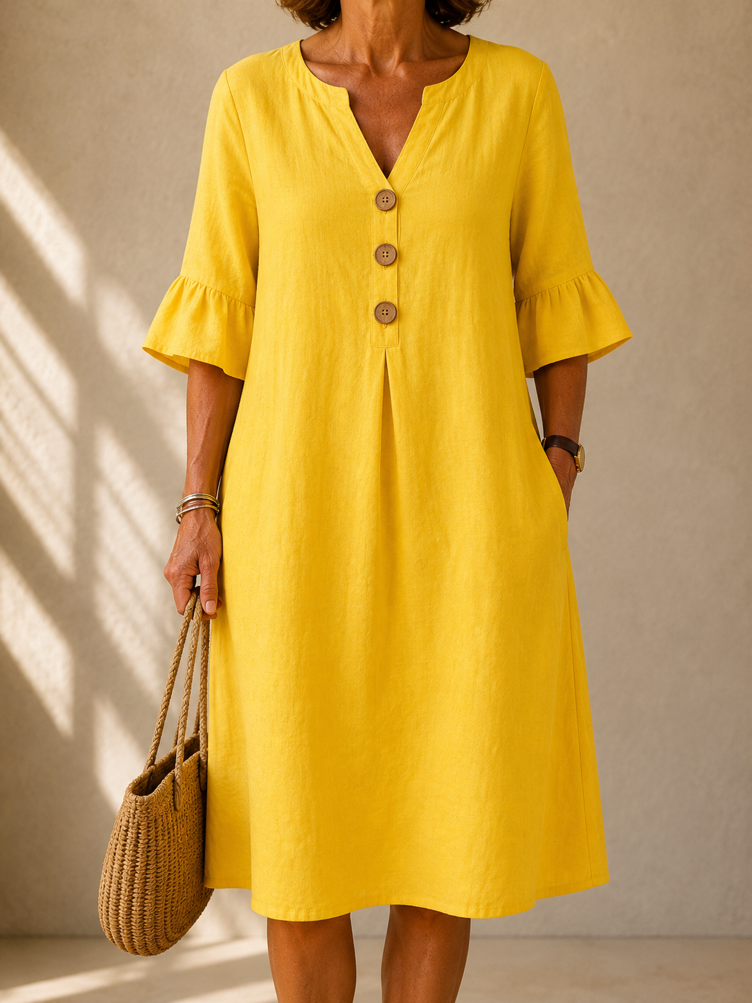 DELAUNAY | Robe Boutonnée Ample Aveline