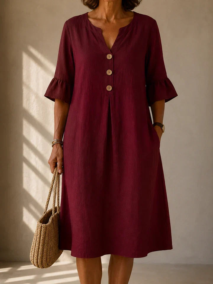 DELAUNAY | Robe Boutonnée Pli Creux Charlotte