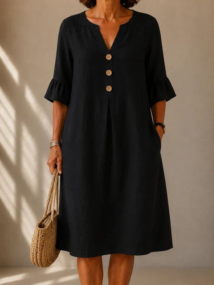 DELAUNAY | Robe Boutonnée Pli Creux Charlotte