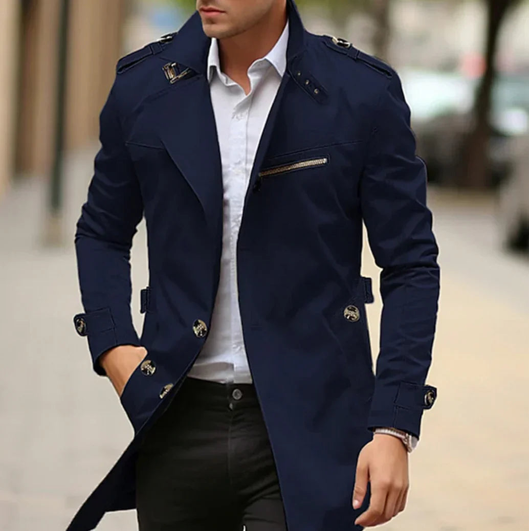 Manteau Nelio Homme Automne Élégant Trench Italien Chic & Confortable