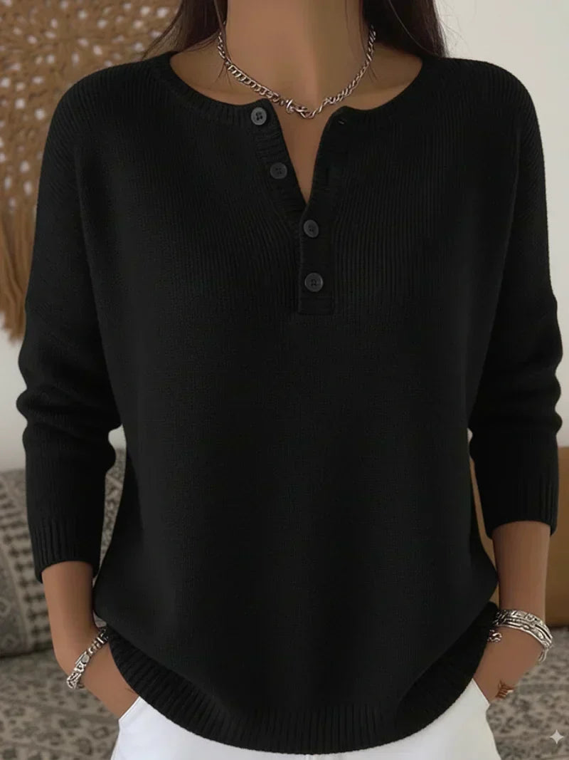DELAUNAY | Pull Henley Encolure Boutonnée Amélie
